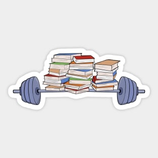 Lifting weights and books Sticker